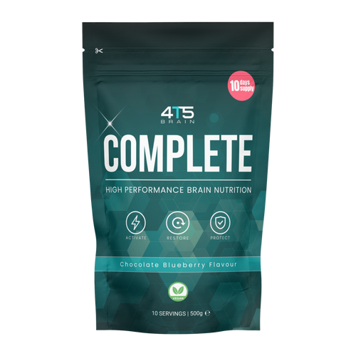 45Brain COMPLETE Beutel 500 g, Brain Nutrition Frühstückspulver Chocolate Blueberry, 10 Portionen